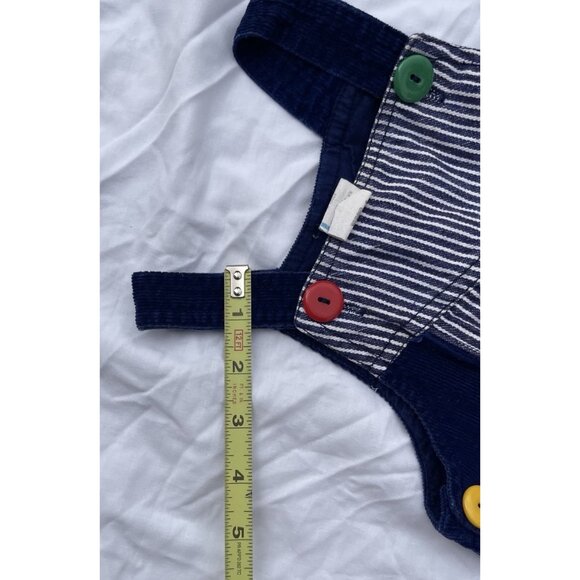 Vintage 70s 80s Boys Sz 18 Month Baby Railroad Stripe Overalls Train Buttons - Picture 9 of 15